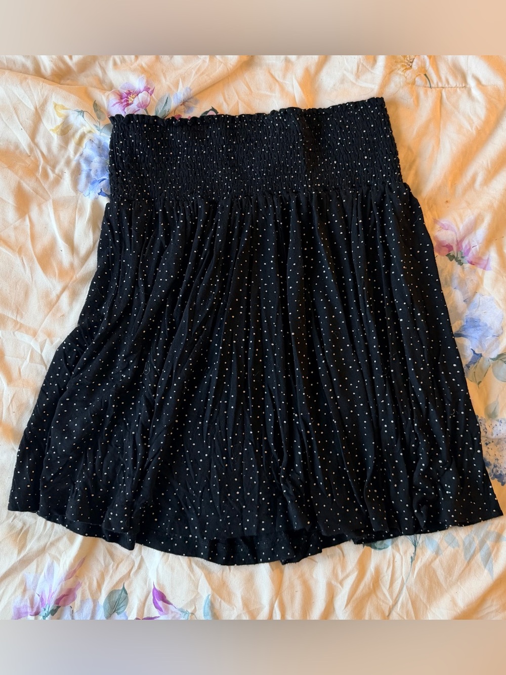 H&M Black Mini Skirt with White Polka Dots